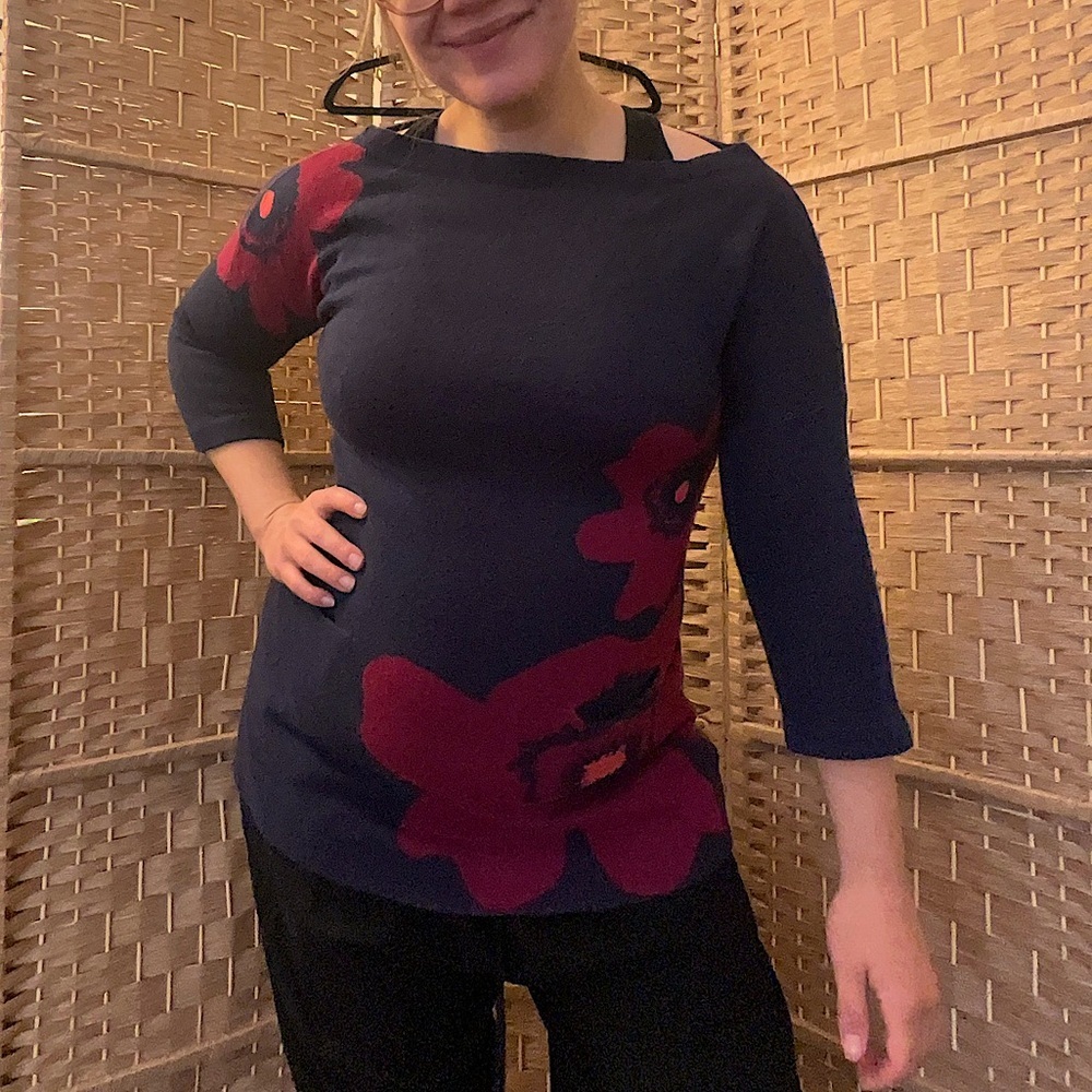 Field of Flowers Silk Blend Tunic Sweater